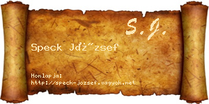 Speck József névjegykártya